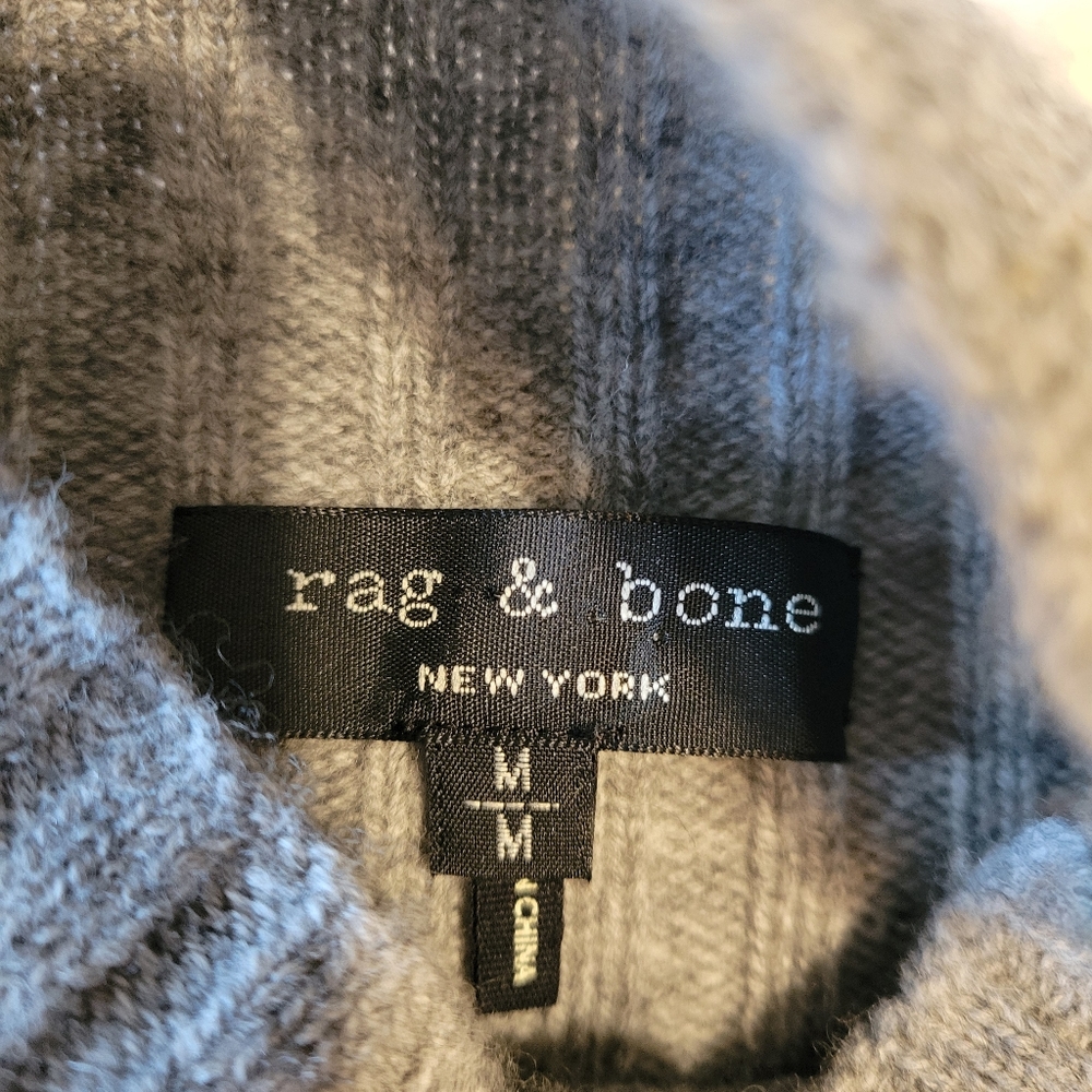 Rag & Bone women's gray Wool Dale Merino long-sleeved Sweater size medium - Picture 9 of 16